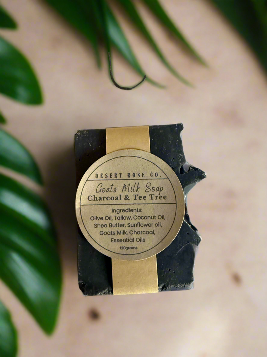 Charcoal & Tea Tree- Goats Milk & Tallow Soap 120g