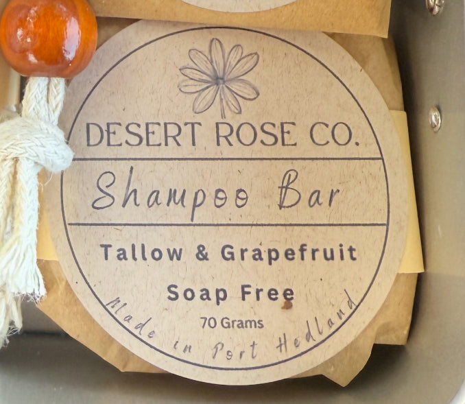 Shampoo Bar – Tallow, Grapefruit & Pink Clay (70g) Eco-Friendly
